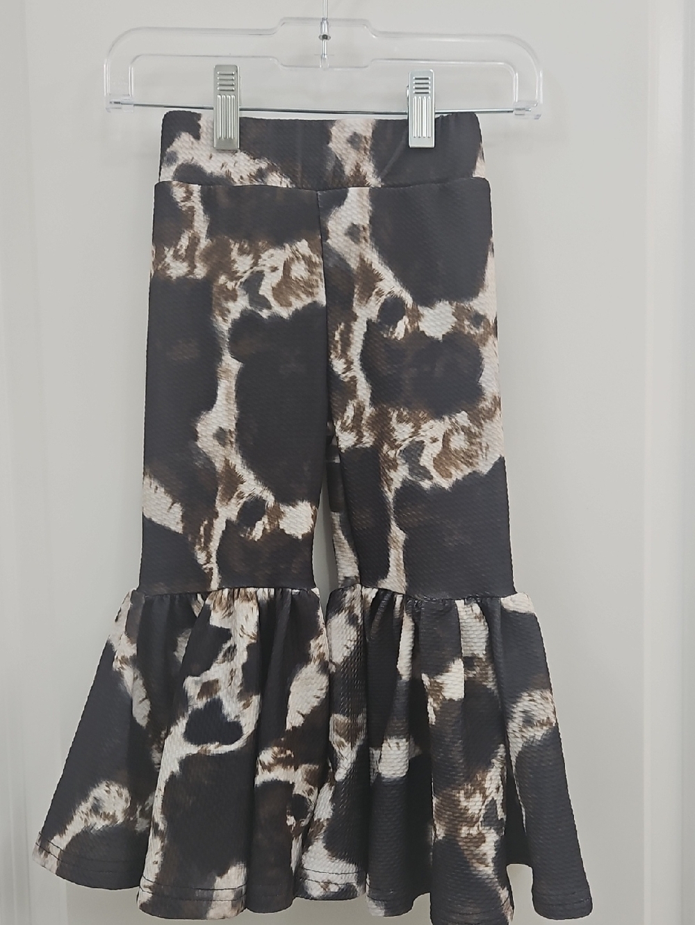 Girls Cow Print Flared Bottoms